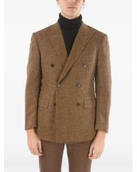 Corneliani - Veste À Boutonnière Croisée Motif Hopsack - Lyst