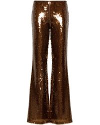 Alberta Ferretti - Sequin-embellished Flared Trousers - Lyst