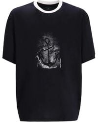 ARMANI EXCHANGE - T-Shirt En Coton Mélangé À Imprimé Ancre - Lyst