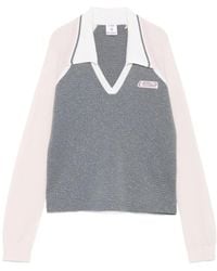 CASABLANCA - Merino Lurex Long-Sleeve Tennis Polo - Lyst