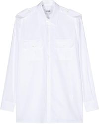 MSGM - Organic-cotton Poplin Shirt - Lyst