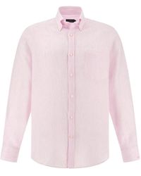 Paul & Shark - Striped Linen Shirt - Lyst