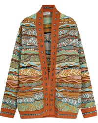 Laneus - Open-Front Patterned Cardigan - Lyst