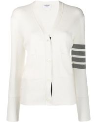 Thom Browne - Cotton Crepe Milano 4-Bar Cardigan - Lyst