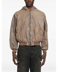 ALEXANDER DIGENOVA - Hooded Leather Bomber Jacket - Lyst