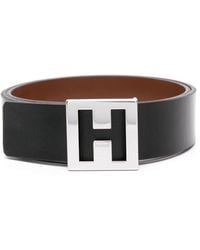 HUGO - Logo-buckle Leather Belt - Lyst