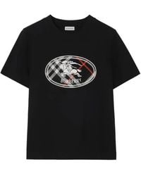 Burberry - Check Knight-Stamp Cotton T-Shirt - Lyst