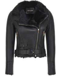 Roberto Cavalli - シアリング レザージャケット - Lyst