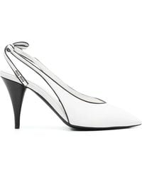 Miu Miu - 90 Mm Nappa Leren Slingback Pumps - Lyst