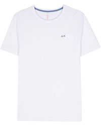 Sun 68 - T-shirt en coton à logo brodé - Lyst