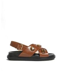 Marni - Crystal-Embellished Fussbett Sandals - Lyst