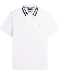 Tommy Hilfiger - Striped-Collar Logo-Patch Polo Shirt - Lyst
