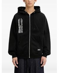 Neighborhood - Zip-Front Logo-Print Hoodie - Lyst