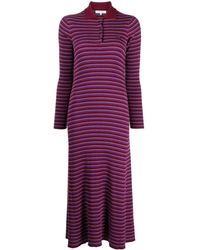 Maison Kitsuné - Fox-patch Striped Midi Dress - Lyst