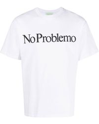 Aries - No Problemo Print Cotton T-shirt - Lyst
