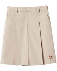 Miu Miu - Pleated Gabardine Skirt - Lyst