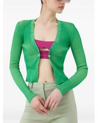 Beatrice B. - Ribbed-Knit Crystal-Embellished Cardigan - Lyst