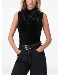 AllSaints - Tia Blouse Met Gedrapeerde Hals - Lyst
