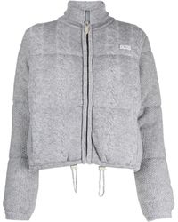 Gcds - Cable-knit Zip-up Bomber Jacket - Lyst