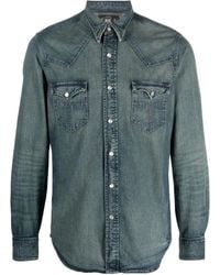 RRL - Dark-Wash Denim Shirt - Lyst