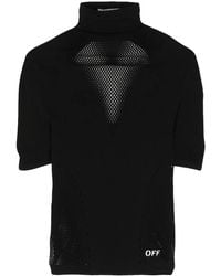 Off-White c/o Virgil Abloh - Logo-Print Open-Knit Top - Lyst