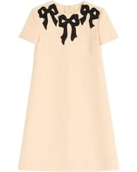 Valentino Garavani - Bow-Embroidered Mini Dress - Lyst
