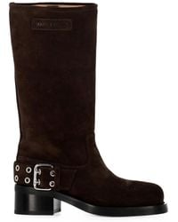 Mach & Mach - Buckled Suede Knee-High Boots - Lyst
