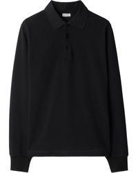 Burberry - Long-Sleeve Cotton Polo Shirt - Lyst