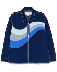 【関税込み】ERL ブルー スタンドカラー シアリングジャケット ERL シアリング ジャケット ブルー | Lyst