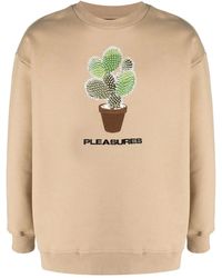 Pleasures - Spike Embroidery Rib-Trimmed Sweatshirt - Lyst