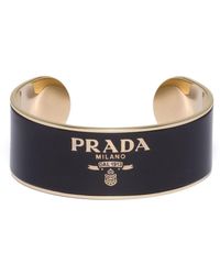 Prada - Logo-detail Cuff Bracelet - Lyst