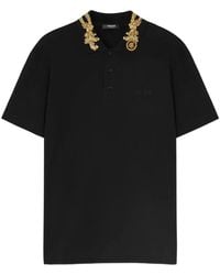 Versace - Polo Con Ricamo Barocco Leaf - Lyst