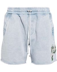 Amiri - Filigree Cotton Track Shorts - Lyst