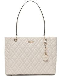 Guess - Isemay Logo-Charm Quilted Tote Bag - Lyst