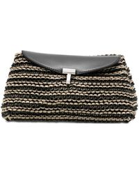 TOTEME - Mini T-Lock Woven-Leather Clutch Bag - Lyst