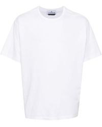 Stone Island - T-shirt en coton à logo brodé - Lyst