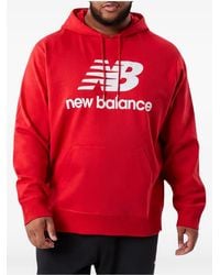 New Balance - Nb Essentials Stacked-Logo Hoddie - Lyst