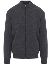 Canali - Cardigan En Maille Côtelée À Zip - Lyst