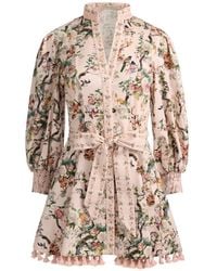 Alice + Olivia - Lucy Floral-Pattern Tassel-Trim Mini Dress - Lyst