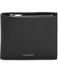 Jil Sander - Portemonnee Van Bewerkt Leer Met Logo-Reliëf - Lyst