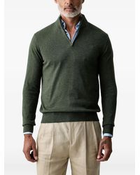 Hackett - Quarter-Zip Embroidered-Logo Sweater - Lyst