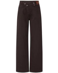 Liu Jo - Straight Trousers With Asymmetrical Waistband - Lyst