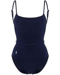 Polo Ralph Lauren - Terry-Cloth Belted Swimsuit - Lyst