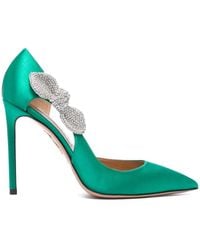 Aquazzura - 105Mm Very Bow Tie Crystal Pumps - Lyst