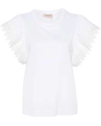Twinset - Bluse Mit Bestickten Ärmeln - Lyst