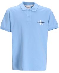 Calvin Klein - Logo-embroidered Cotton-blend Polo Shirt - Lyst