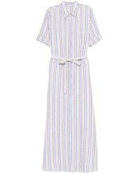Robert Friedman - Striped Belted Maxi Shirt Dress - Lyst