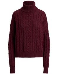 Ralph Lauren - Cable-Knit Long-Sleeve Sweater - Lyst