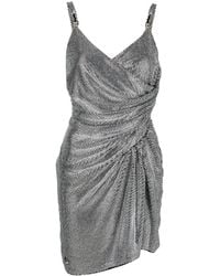 Philipp Plein - Crystal-Embellished Ruched Mini Dress - Lyst
