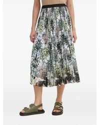 Munthe - Midirock mit plissiertem Baum-Print - Lyst